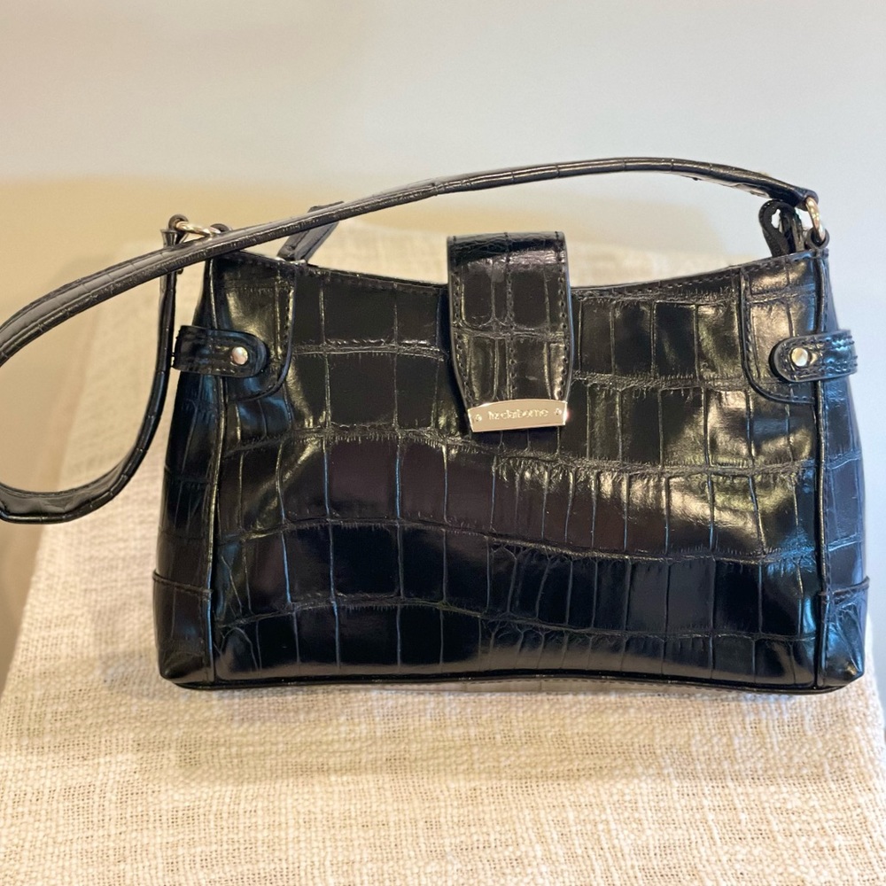 Liz Claiborne croc embossed black purse